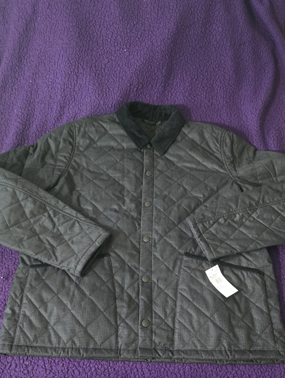 Barbour Quilted Jacket Cord Collar